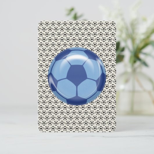 Bar Bat Mitzvah RSVP Card Soccer Theme (Staand voorkant)