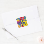 Bar Bat Mitzvah Silvery Swirls Square Sticker (Envelop)