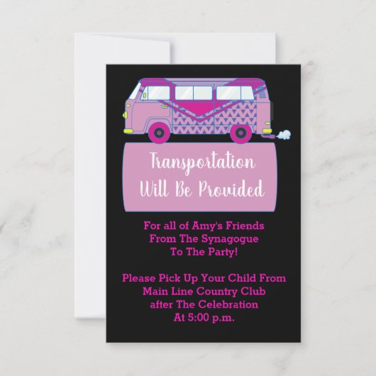 Bar Bat Mitzvah Transportation Mini Bus Card Kaart (Voorkant)
