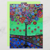 Bar Bat mitzvah TREE DES invitations LIFE (Devant / Derrière)