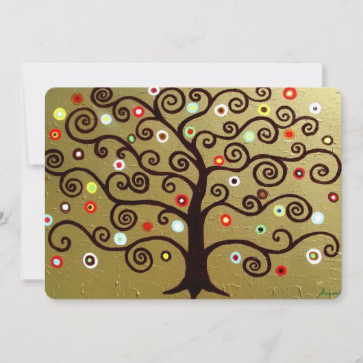 bar bat mitzvah TREE OF LIFE INVITATIONS Kaart (Voorkant)