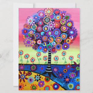 Bar Bat Mitzvah TREE VAN LIFE-uitnodigingen Kaart