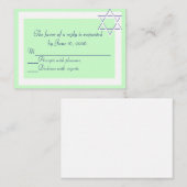 Bar/BBT Mitzvah Invitation Response Card Informatiekaartje (Voorkant / Achterkant)