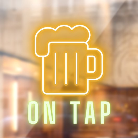 Bar Beer Neon Raamsticker (Vel 2)