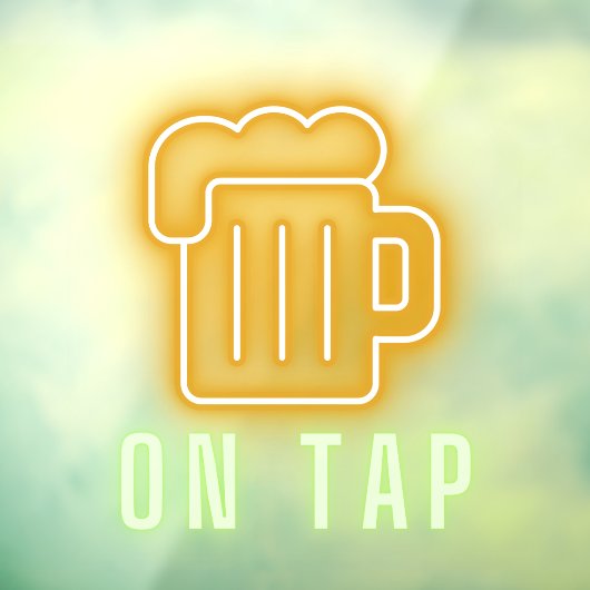 Bar Beer Neon Raamsticker (Vel 3)