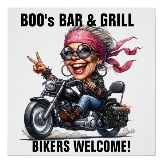 Bar. Bikers welkom teken Perfect Poster (Voorkant)