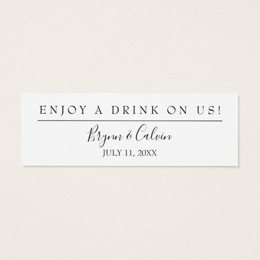 Bar Billet Mariage Réception Carte de boisson (Dos)