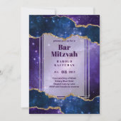 BAR CARTES MITZVAH Ciel céleste Blue Galaxy Gold (Devant)
