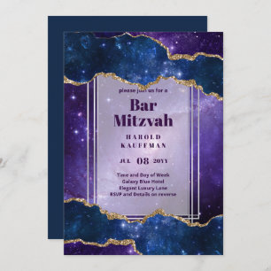 BAR CARTES MITZVAH Ciel céleste Blue Galaxy Gold