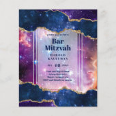 BAR CARTES MITZVAH Ciel céleste Blue Galaxy Gold (Devant)