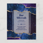 BAR CARTES MITZVAH Ciel céleste Blue Galaxy Gold (Devant)