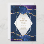BAR CARTES MITZVAH Ciel céleste Blue Galaxy Gold (Devant)