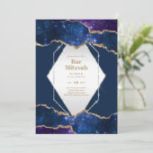 BAR CARTES MITZVAH Ciel céleste Blue Galaxy Gold (Debout devant)