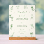 Bar Cin Cin Mariage Italien Dessiné à la Main Vert (Neutre)