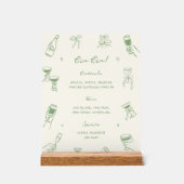 Bar Cin Cin Mariage Italien Dessiné à la Main Vert (Recto)