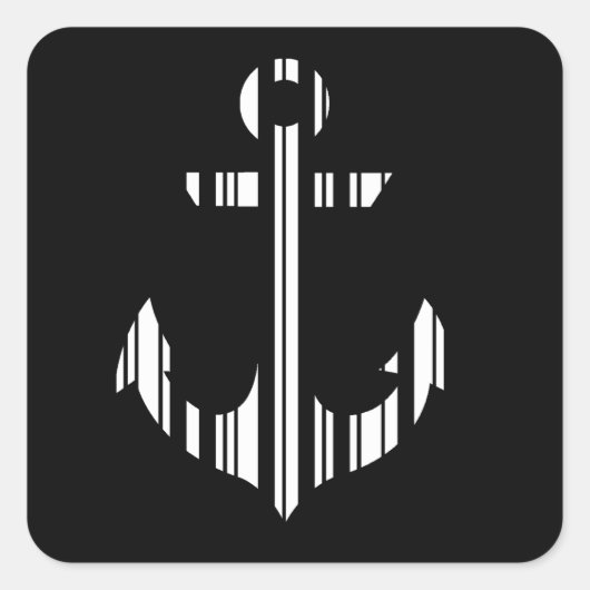 BAR-CODE Bat Barcode Patroonontwerp ANCHOR Vierkante Sticker (Voorkant)