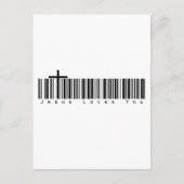 Bar Code Jesus houdt van je Briefkaart (Voorkant)