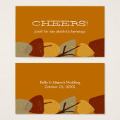 Bar d'automne feuille parsemé moderne boisson bill (Devant & derrière)