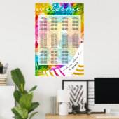 Bar een Bat Mitzvah kleurige Tallit Seating Chart Poster (Thuiskantoor)