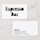 Bar Espresso Blanc Générique - Carte de visite (Devant / Derrière)