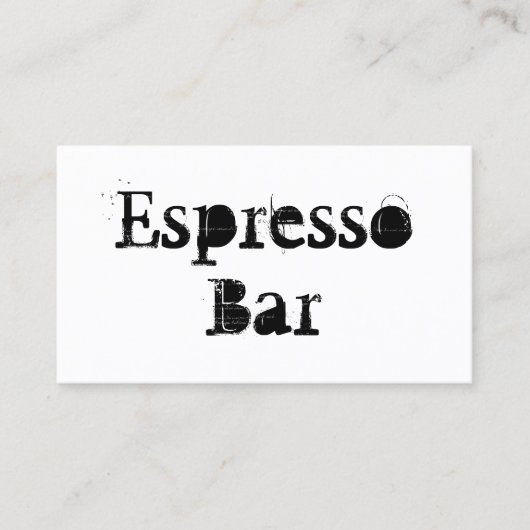 Bar Espresso Blanc Générique - Carte de visite (Devant)