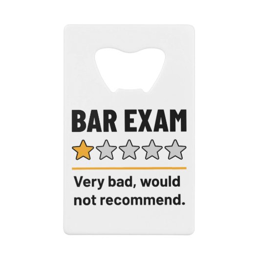Bar Exam Funny 1 Étoiles Très Mauvais Ne Recommand (Devant)