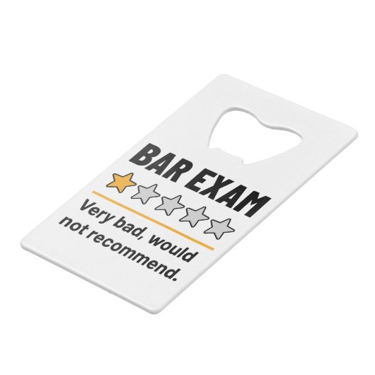Bar Exam Funny 1 Étoiles Très Mauvais Ne Recommand (Dos Angle)