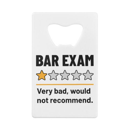 Bar Exam Funny 1 Étoiles Très Mauvais Ne Recommand (Dos)
