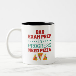 Bar Examen Prep in uitvoering vereist Pizza Tweekleurige Koffiemok