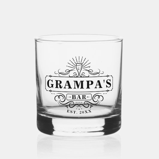 Bar Grampa personnalisé Année de création de verre (Recto)
