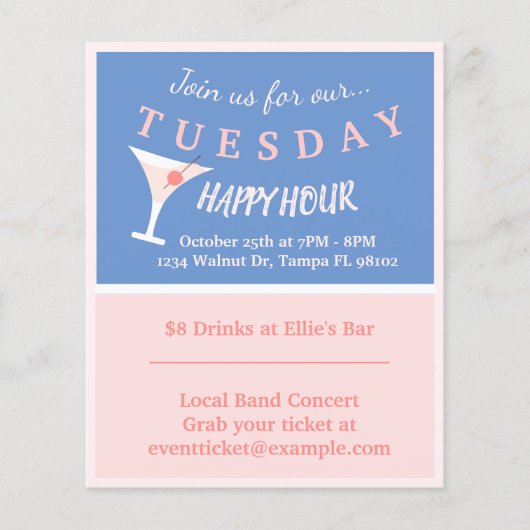 Bar Happy Hour Flyer (Voorkant)