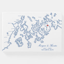 Bar Harbor Maine Kaart Hardcover Huwelijk Gastenbo Gastenboek