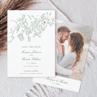 Bar Harbor Maine Kaart Hunter Green Foto