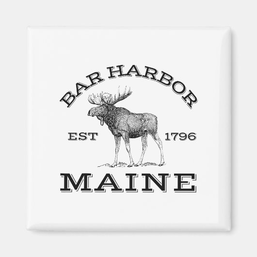 Bar Harbor Maine Moose Hiking Outdoors Acadia Nati Magneet (Voorkant)