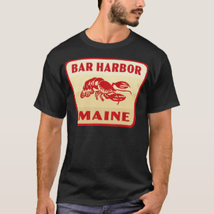 Bar Harbor Maine Retro Badge Tan T-shirt