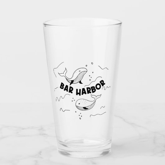 Bar Harbor Maine Whales Glas (Voorkant)