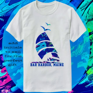 Bar Harbor Maine Zeilboot Vakantie T-shirt