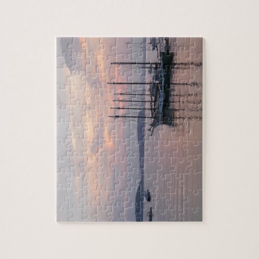 Bar Harbor schepen bij zonsopgang II Legpuzzel (Verticaal)