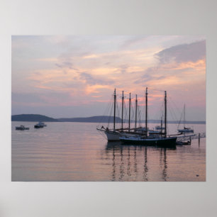 Bar Harbor schepen bij zonsopgang II Poster