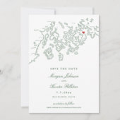 Bar Harbour Maine Carte Hunter Green Photo (Devant)