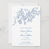 Bar Harbour Maine Carte Marine Photo Bleu (Devant)