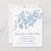 Bar Harbour Maine Carte Marine Photo Bleu (Devant)