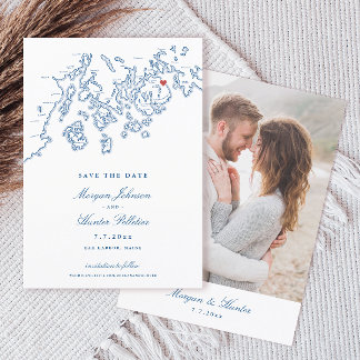 Bar Harbour Maine Carte Marine Photo Bleu