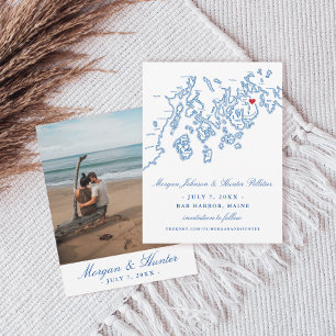 Bar Harbour Maine Carte Marine Photo Bleu