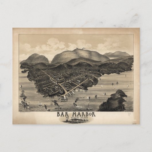 Bar Harbour, Maine in 1886 Briefkaart (Voorkant)