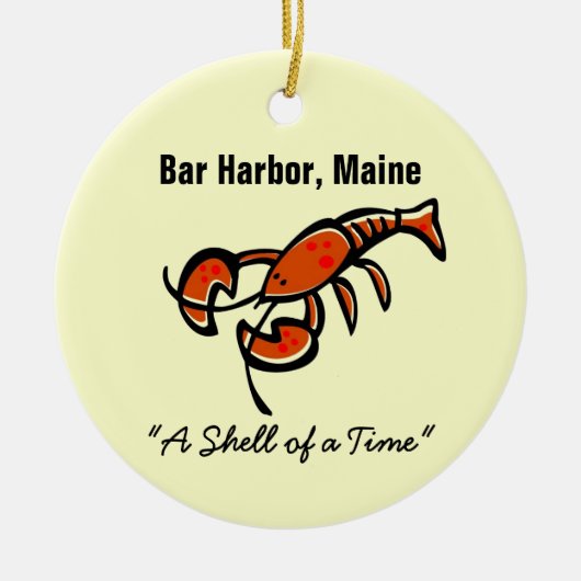 Bar Harbour, Maine Lobster Keramisch Ornament (Voorkant)