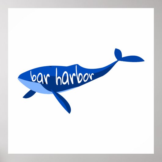 Bar Harbour Maine Whale Poster (Voorkant)