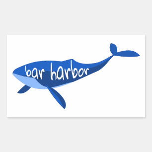 Bar Harbour Maine Whale Rechthoekige Sticker