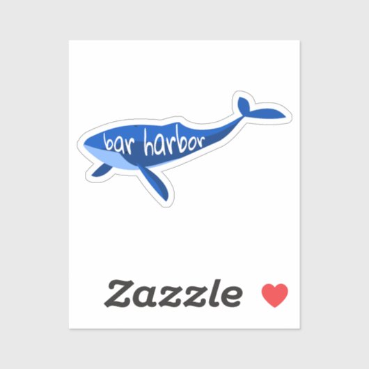 Bar Harbour Maine Whale Sticker (Vel)