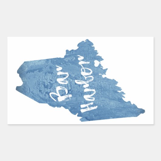 Bar Harbour Maine Wood Grain Rechthoekige Sticker (Voorkant)